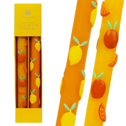 Citrus Taper Candles | 2 Pack | Summer | Home Decor | Gift |