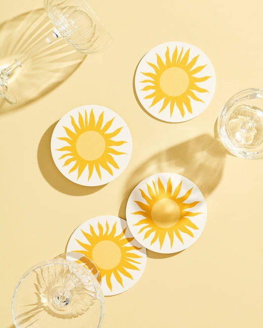 Golden Sun Coasters - Set of 4