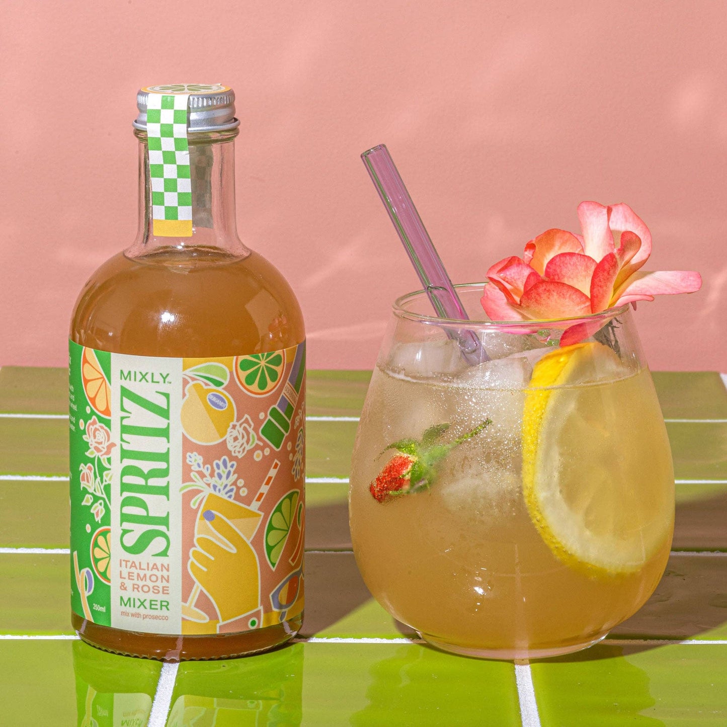 Italian Lemon & Rose Spritz Cocktail/Mocktail Mixer