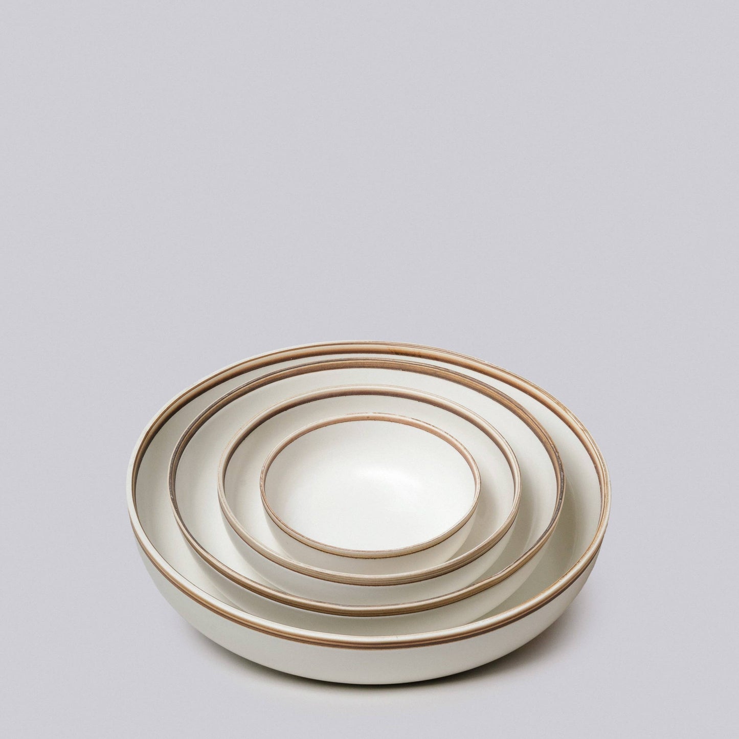 Ivory Glossy Porcelain Nesting Hermit Bowls