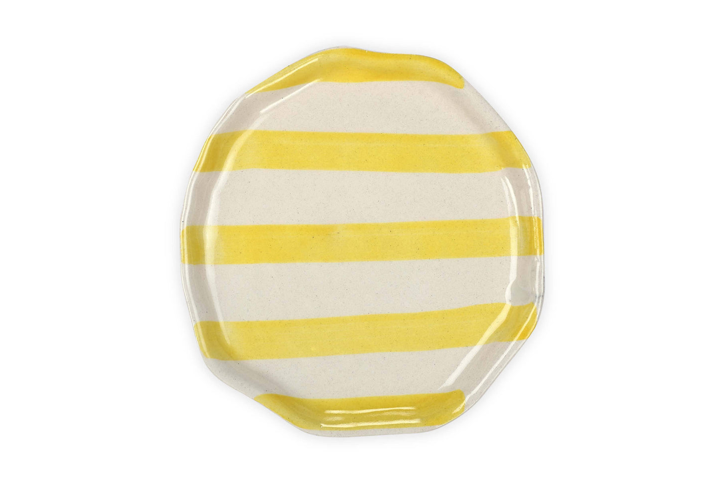 Ceramic Yellow Stripe Plate