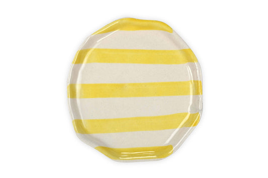 Ceramic Yellow Stripe Plate