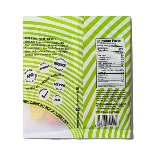 Sour Fruity Heart Gummies Swedish Candy Bag