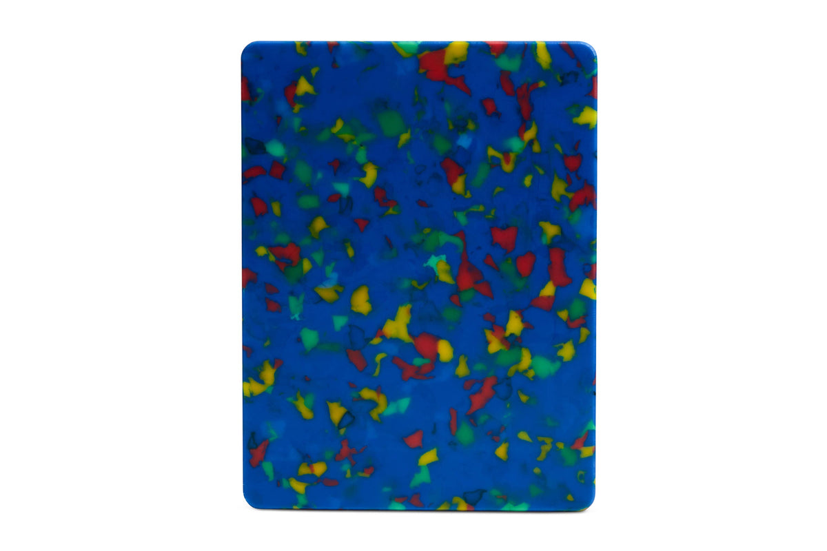 Recycled Plastic Cutting Board XS Confetti On Blue