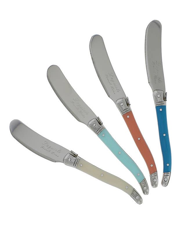 Laguiole 4-Piece Spreader Set with Coral & Turquoise Handles