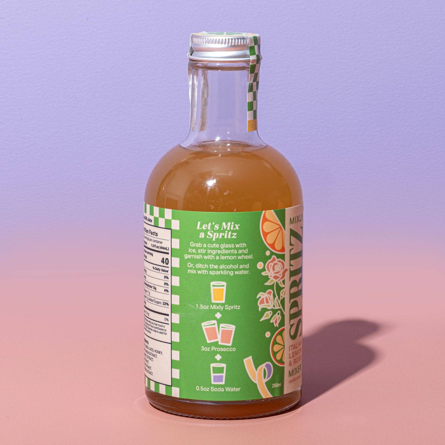 Italian Lemon & Rose Spritz Cocktail/Mocktail Mixer