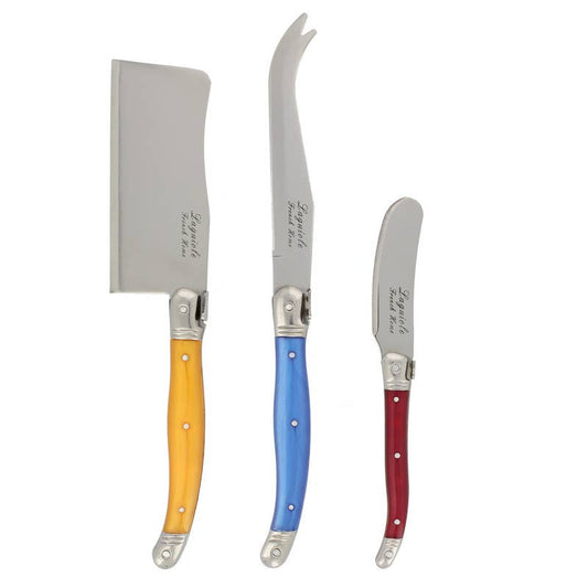 French Home Laguiole Cheese Knife Set, 3 Piece, Multi Color