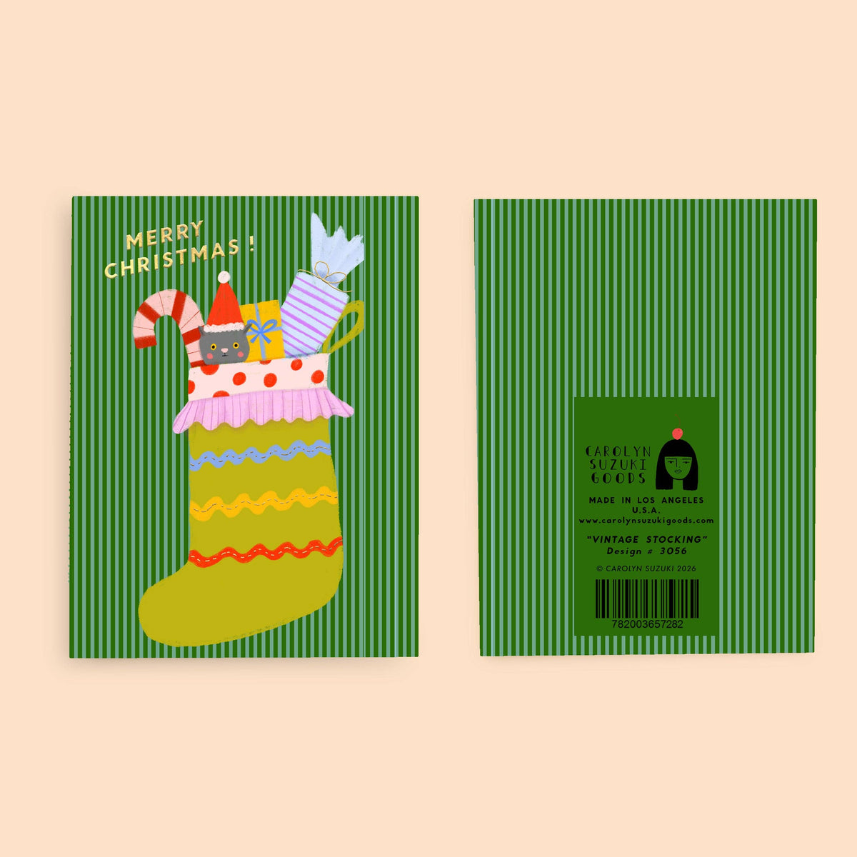VINTAGE STOCKING - Holiday Card