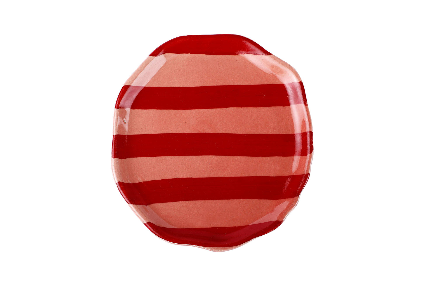 Pink & Red Stripe Salad Plate