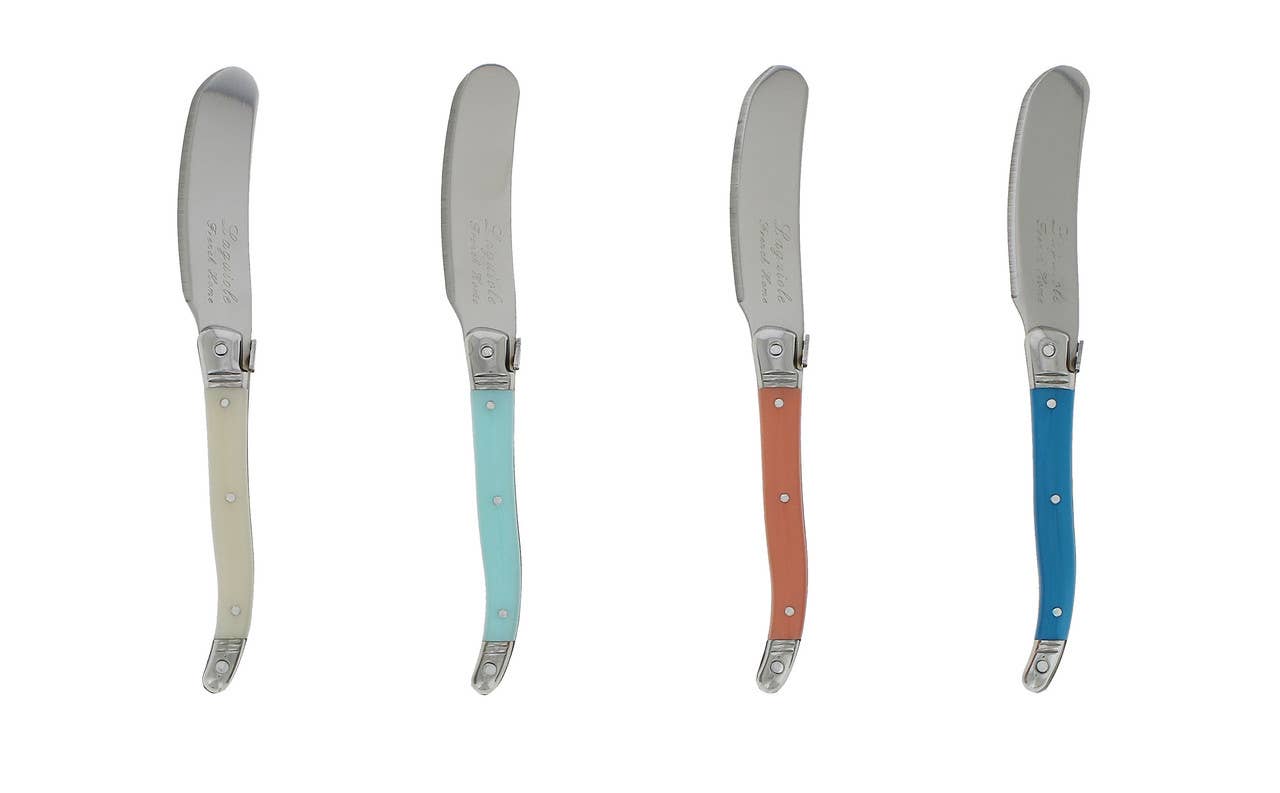 Laguiole 4-Piece Spreader Set with Coral & Turquoise Handles
